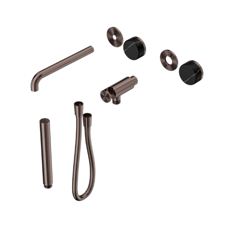 Nero Serenity Progressive Shower System Spout Marquina Black Handle And Slim Shower Trim Kit Only BZ