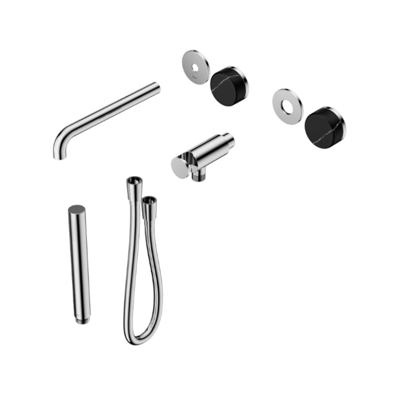 Nero Serenity Progressive Shower System Spout Marquina Black Handle And Slim Shower Trim Kit Only CH