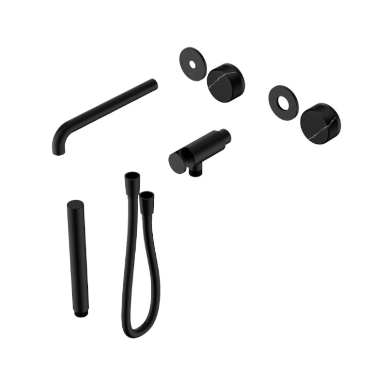 Nero Serenity Progressive Shower System Spout Marquina Black Handle And Slim Shower Trim Kit Only MB