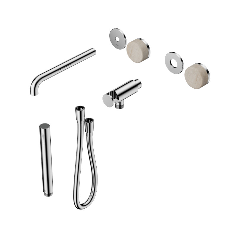 Nero Serenity Progressive Shower System Spout Rome Travertine Handle And Slim Shower Trim Kit Only CH