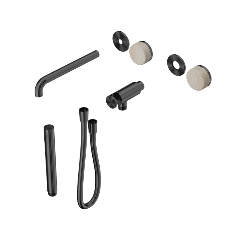 Nero Serenity Progressive Shower System Spout Rome Travertine Handle And Slim Shower Trim Kit Only GM