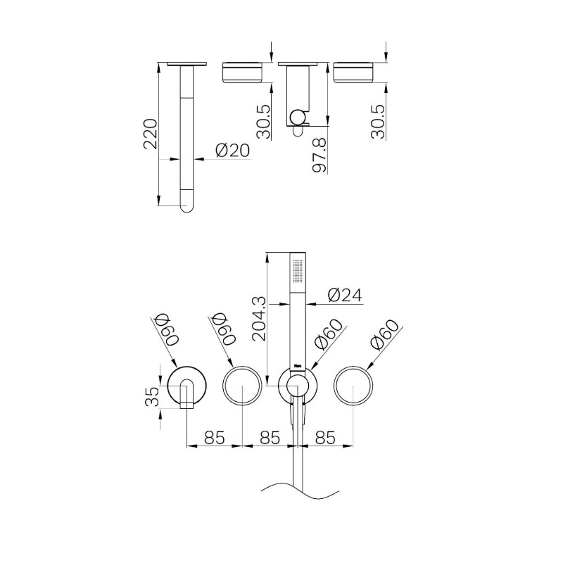 Nero Serenity Progressive Shower System Spout Verde Alpi Handle And Slim Shower Trim Kit Only specs