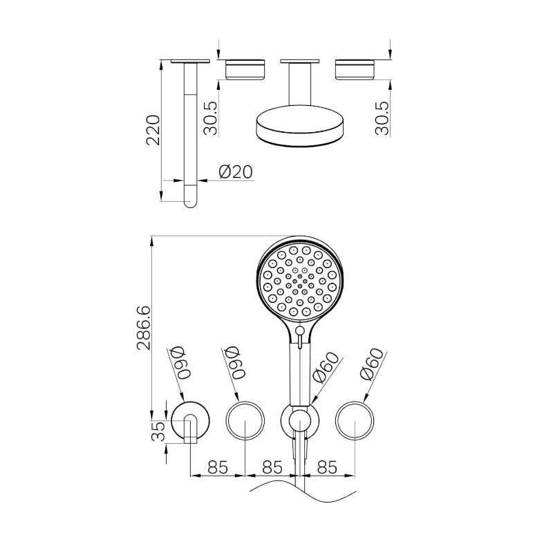 Nero Serenity Progressive Shower System Verde Alpi Handle And Hand Shower Trim Kit Only specs