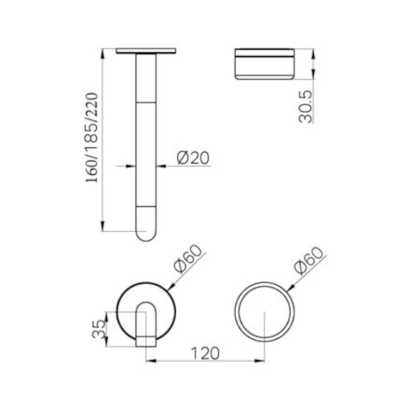 Nero Serenity Progressive Wall Basin Mixer 160mm Spout Carrara Handle Trim Kit Only