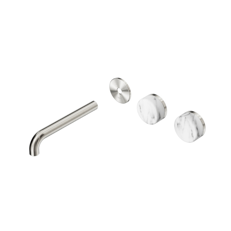 Nero Serenity Wall Basin Set 160mm Off-Set Arabescato Corchia Trim Kit Only BN