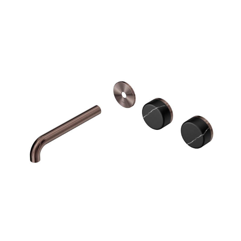 Nero Serenity Wall Basin Set 160mm Off-Set Marquina Black Trim Kit Only BZ