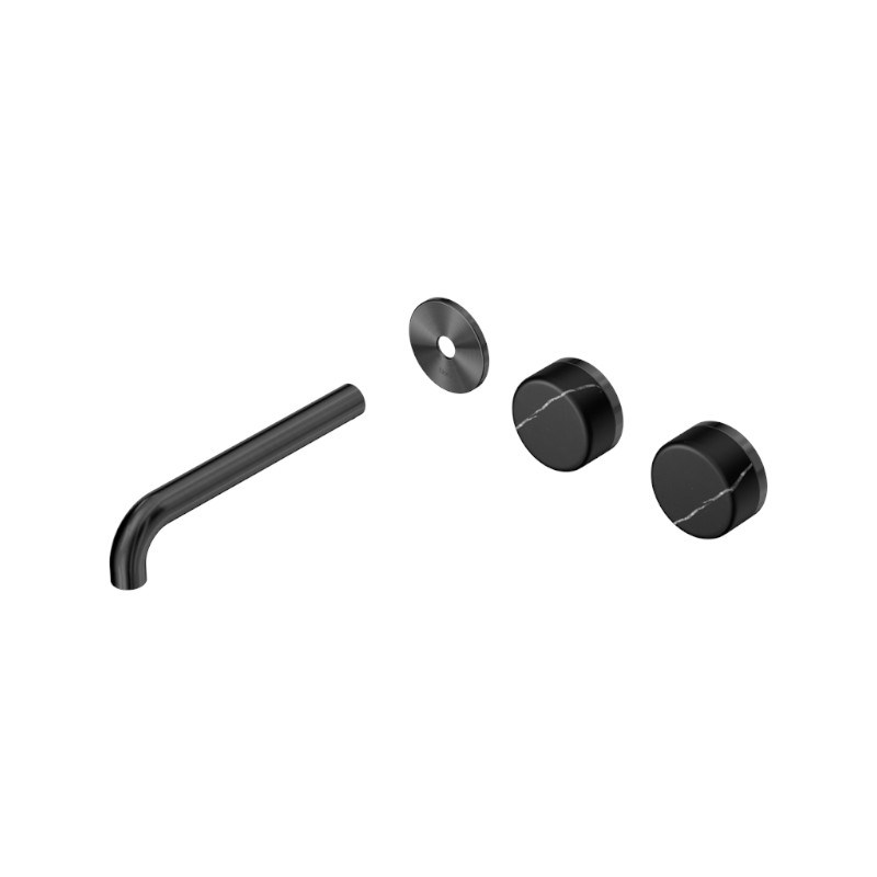 Nero Serenity Wall Basin Set 160mm Off-Set Marquina Black Trim Kit Only GM