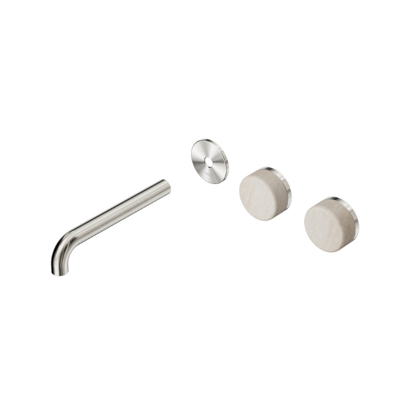 Nero Serenity Wall Basin Set 160mm Off-Set Rome Travertine Trim Kit Only BN