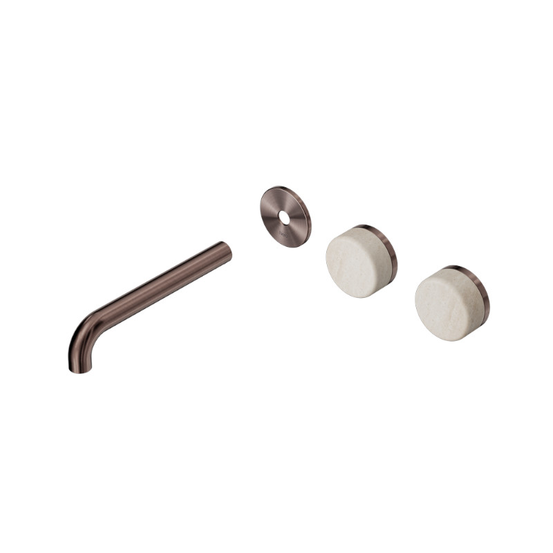 Nero Serenity Wall Basin Set 160mm Off-Set Rome Travertine Trim Kit Only BZ