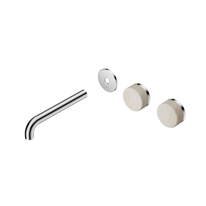 Nero Serenity Wall Basin Set 160mm Off-Set Rome Travertine Trim Kit Only CH