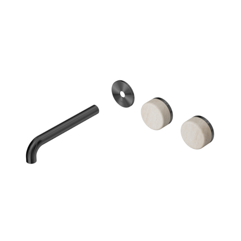 Nero Serenity Wall Basin Set 160mm Off-Set Rome Travertine Trim Kit Only GM