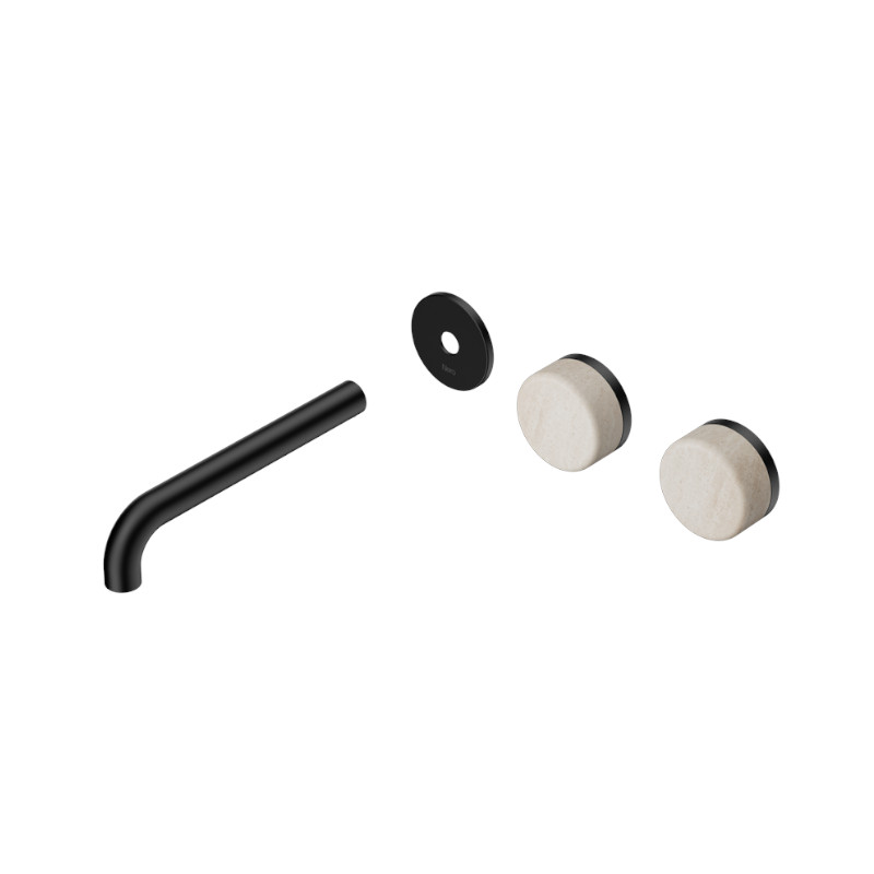 Nero Serenity Wall Basin Set 160mm Off-Set Rome Travertine Trim Kit Only MB