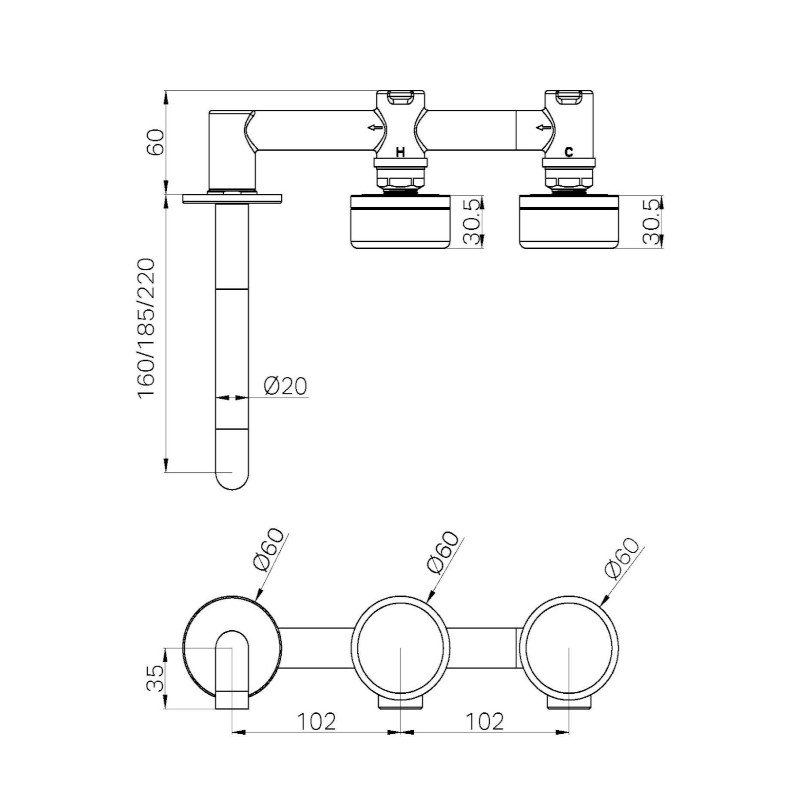 Nero Serenity Wall Basin Set 160mm Offset Spout Arabescato Corchia Handle specs