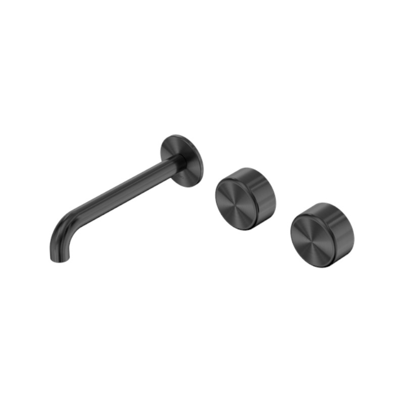 Nero Serenity Wall Basin Set 160mm Offset Spout Metal Handle GM