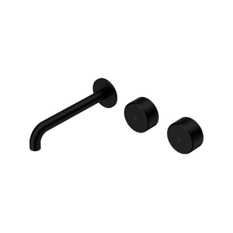 Nero Serenity Wall Basin Set 160mm Offset Spout Metal Handle MB