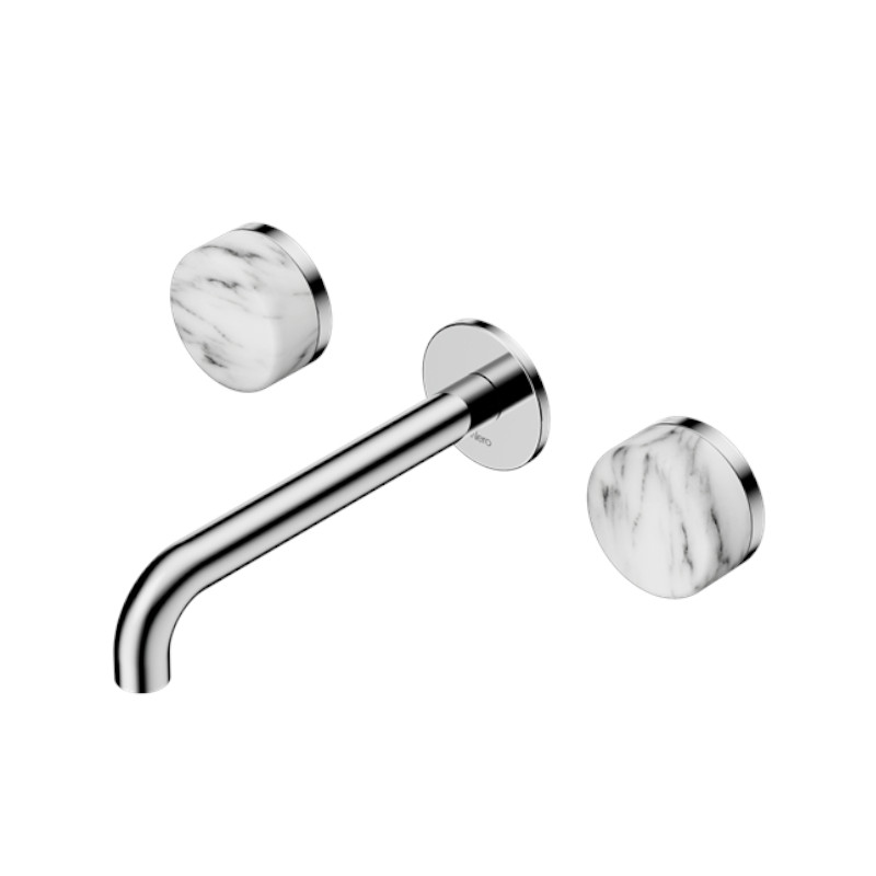 Nero Serenity Wall Basin Set 160mm Spout Arabescato Corchia Handle CH