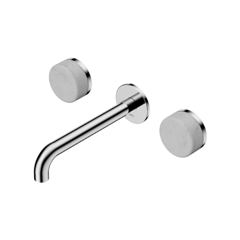Nero Serenity Wall Basin Set 160mm Spout Carrara Handle CH