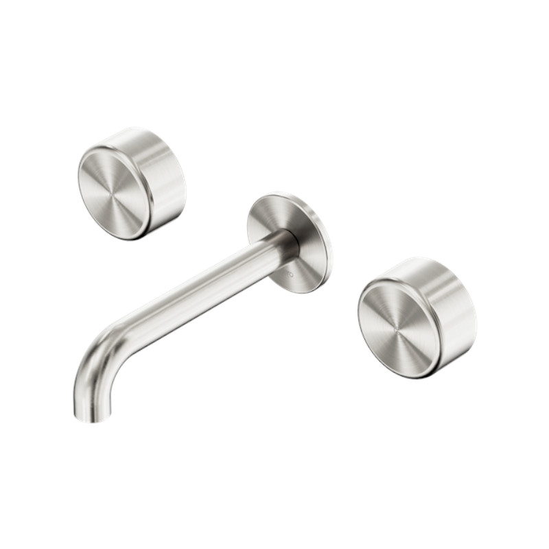 Nero Serenity Wall Basin Set 160mm Spout Metal Handle BN