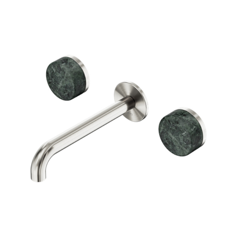 Nero Serenity Wall Basin Set 160mm Spout Verde Alpi Handle BN