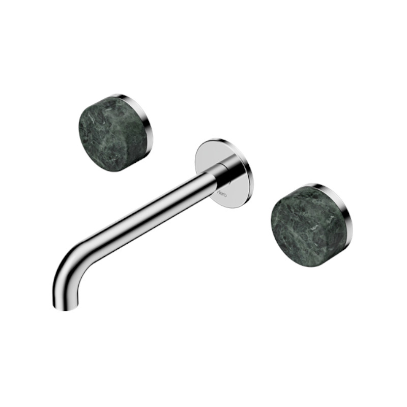 Nero Serenity Wall Basin Set 160mm Spout Verde Alpi Handle CH