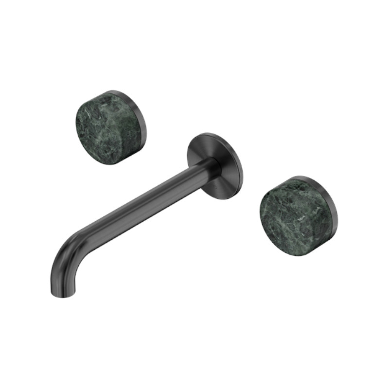Nero Serenity Wall Basin Set 160mm Spout Verde Alpi Handle GM