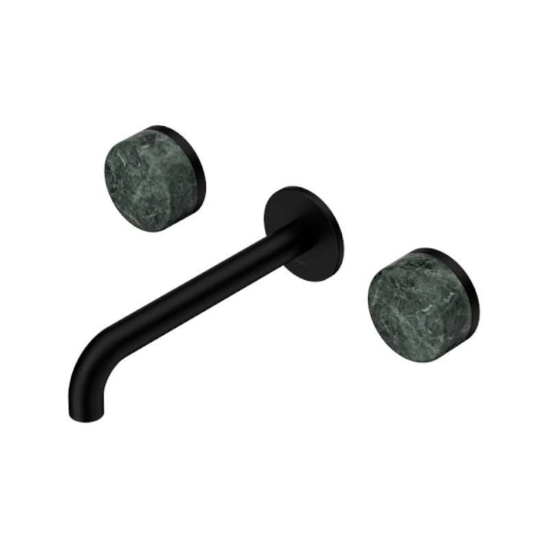 Nero Serenity Wall Basin Set 160mm Spout Verde Alpi Handle MB