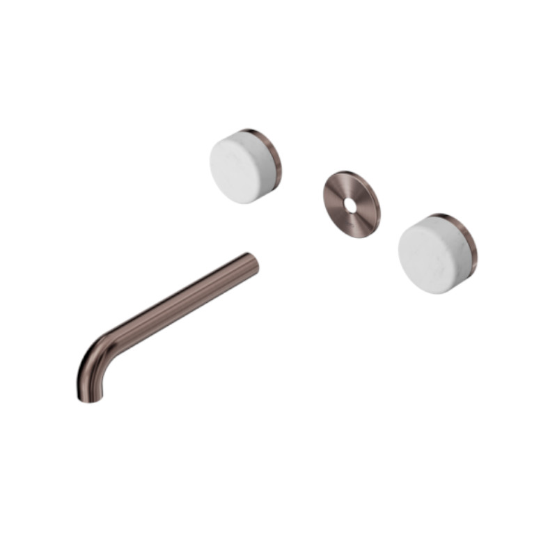 Nero Serenity Wall Basin Set 160mm Spout With Carrara Handle Trim Kit Only BZ