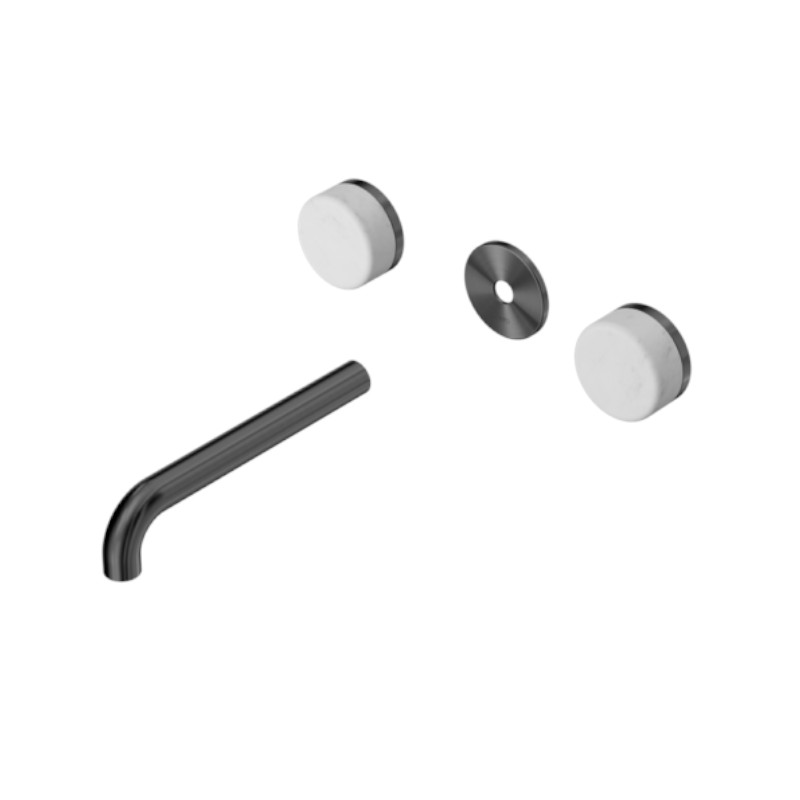 Nero Serenity Wall Basin Set 160mm Spout With Carrara Handle Trim Kit Only GM