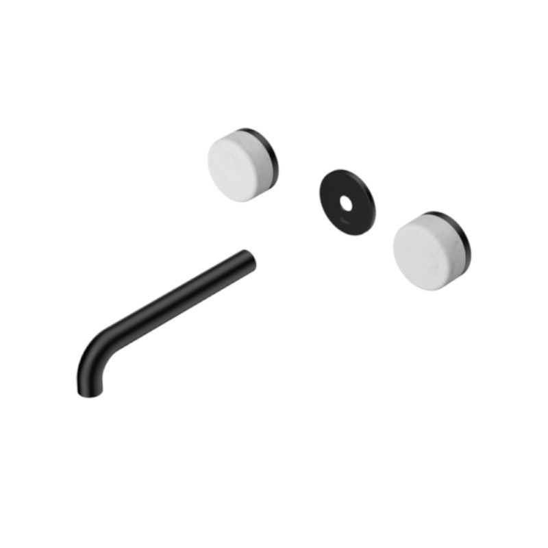 Nero Serenity Wall Basin Set 160mm Spout With Carrara Handle Trim Kit Only MB