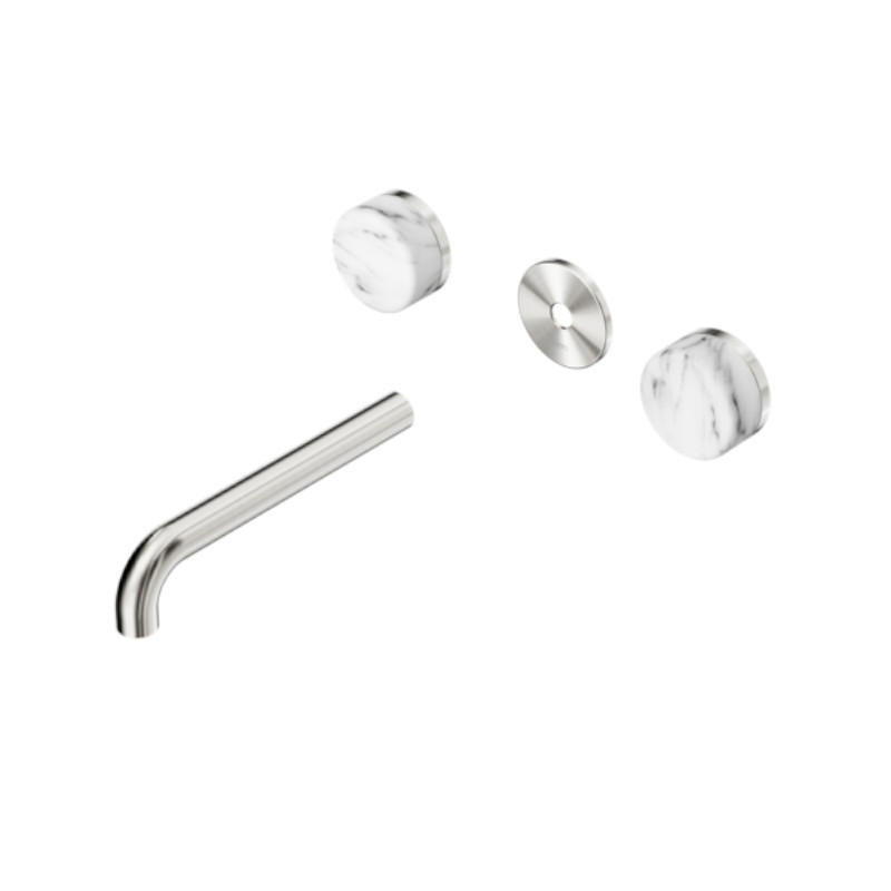 Nero Serenity Wall Basin Set 185mm Arabescato Corchia Handle Trim Kit Only BN