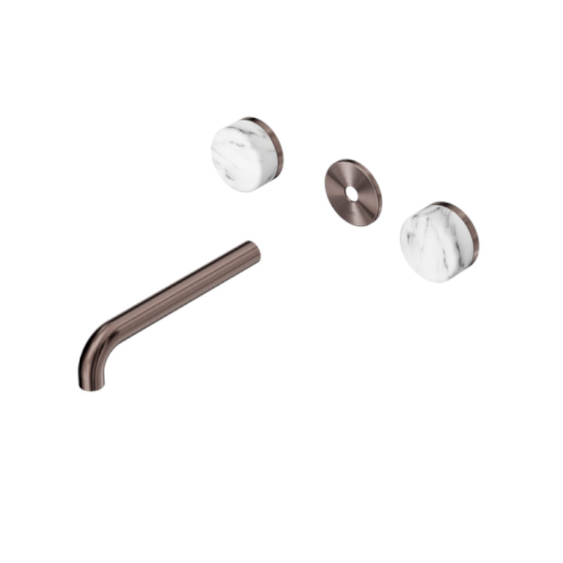 Nero Serenity Wall Basin Set 185mm Arabescato Corchia Handle Trim Kit Only BZ