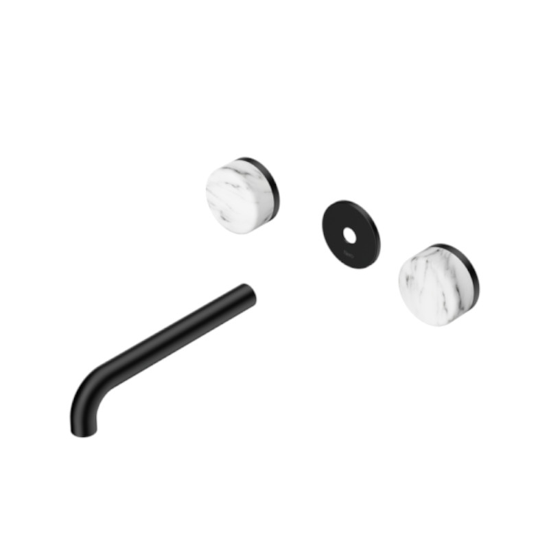 Nero Serenity Wall Basin Set 185mm Arabescato Corchia Handle Trim Kit Only MB