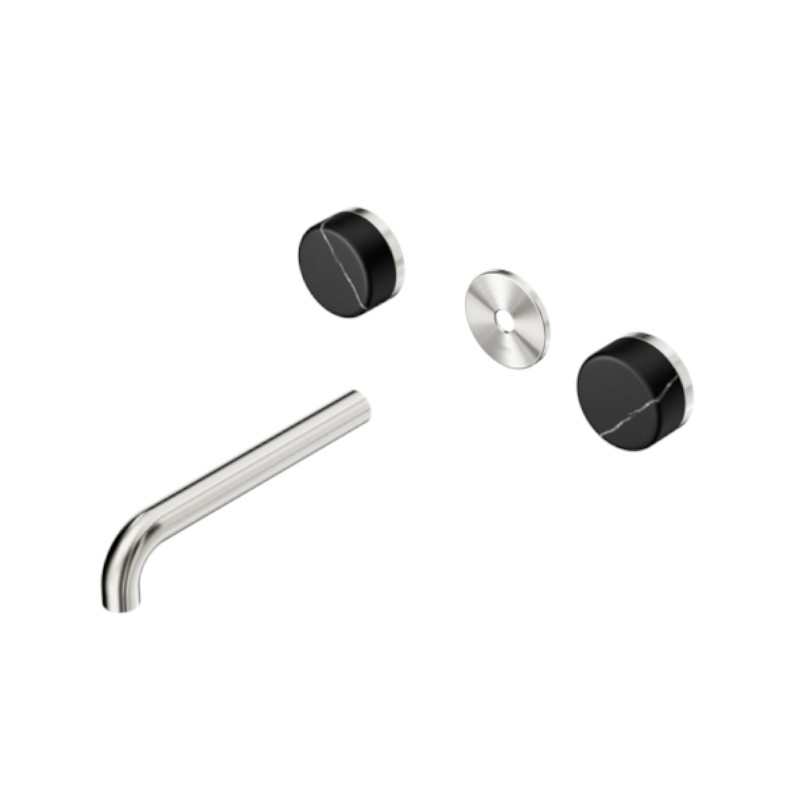 Nero Serenity Wall Basin Set 185mm Marquina Black Handle Trim Kit Only BN