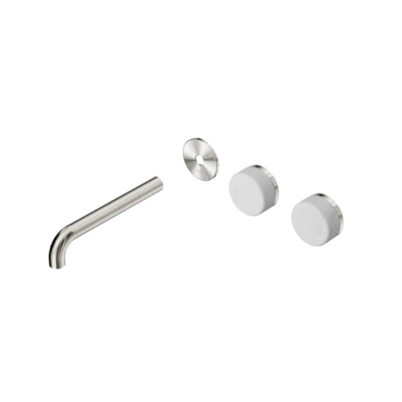 Nero Serenity Wall Basin Set 185mm Off-Set Carrara Handle Trim Kit Only BN