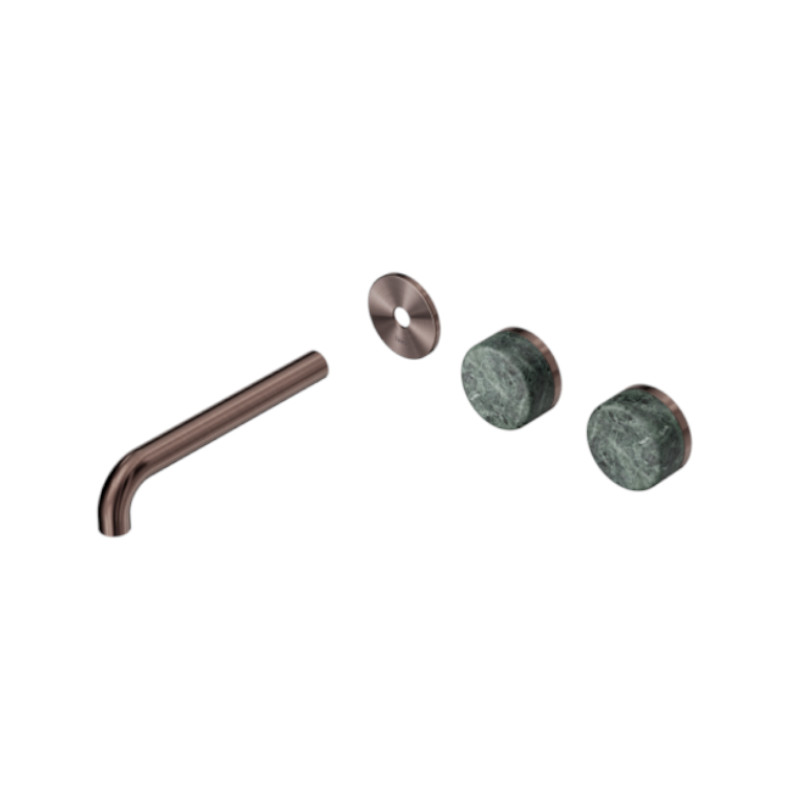 Nero Serenity Wall Basin Set 185mm Off-Set Verde Alpi Handle Trim Kit Only BZ