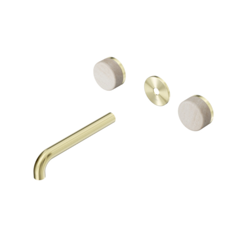Nero Serenity Wall Basin Set 185mm Travertine Handle Trim Kit Only BG