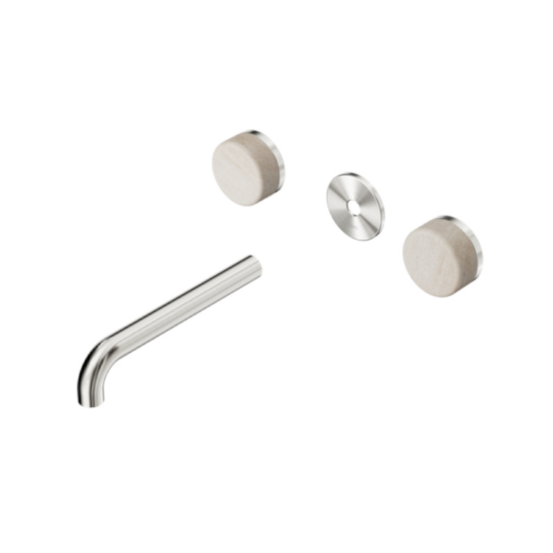 Nero Serenity Wall Basin Set 185mm Travertine Handle Trim Kit Only BN