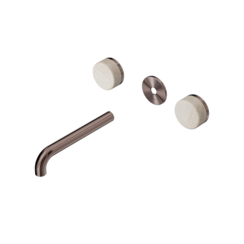Nero Serenity Wall Basin Set 185mm Travertine Handle Trim Kit Only BZ