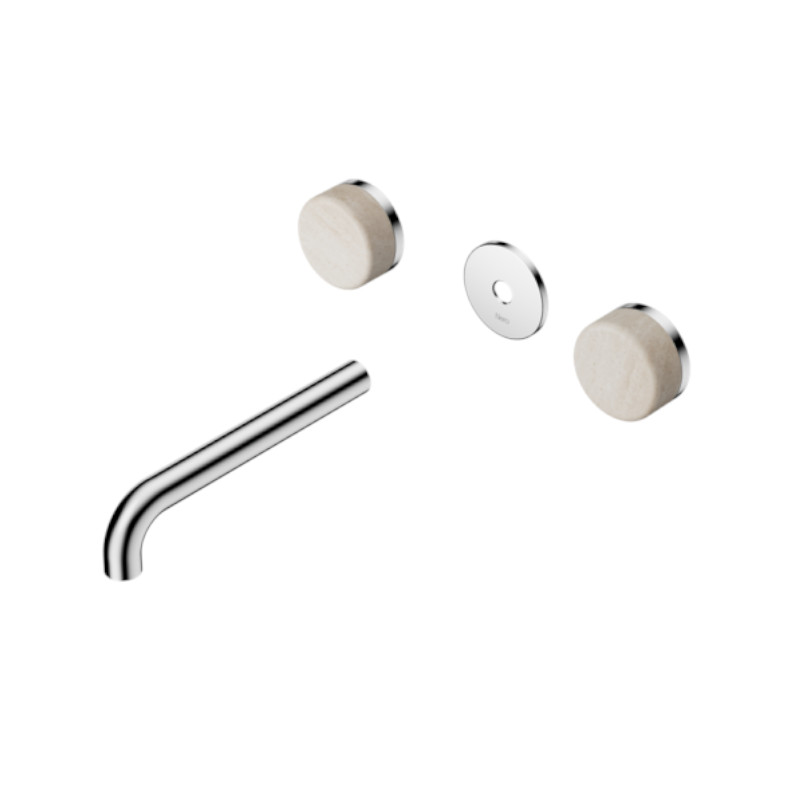 Nero Serenity Wall Basin Set 185mm Travertine Handle Trim Kit Only CH