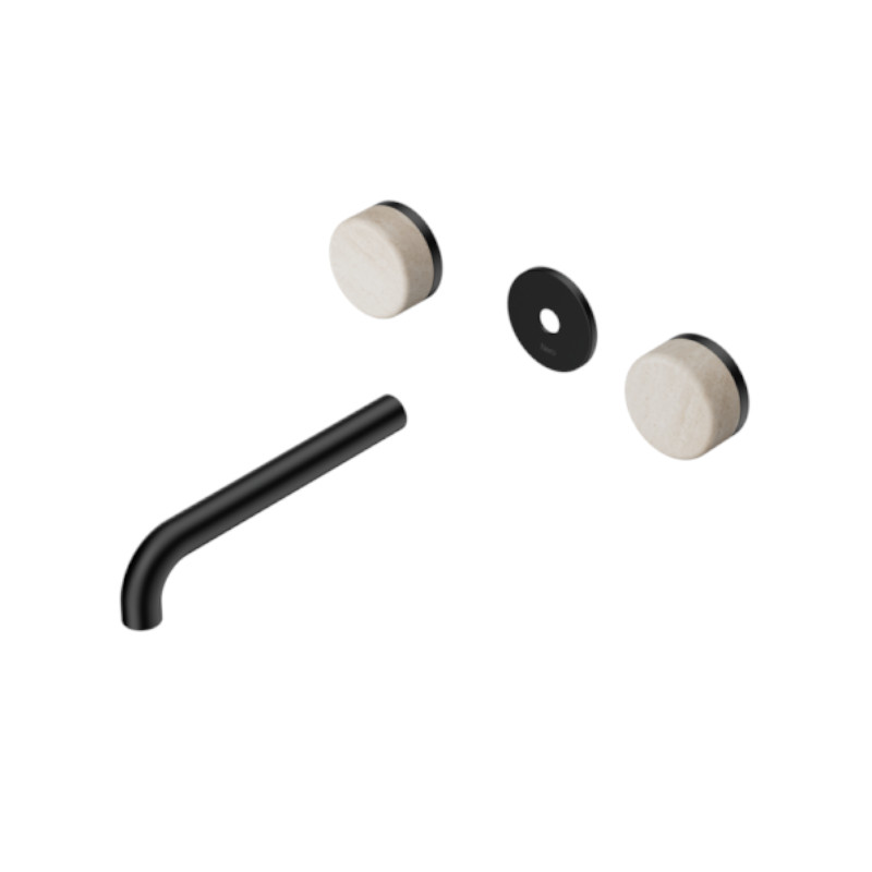 Nero Serenity Wall Basin Set 185mm Travertine Handle Trim Kit Only MB