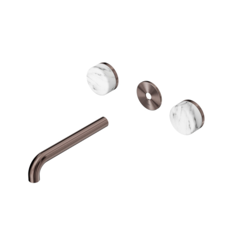 Nero Serenity Wall Basin Set 220mm Arabescato Corchia Handle Trim Kit Only BZ
