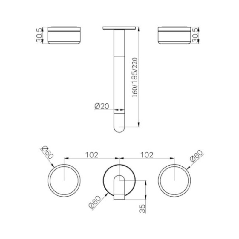 Nero Serenity Wall Basin Set 220mm Rome Travertine Handle Trim Kit Only specs