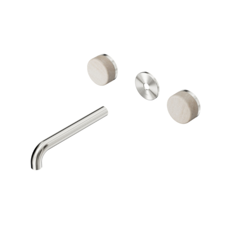 Nero Serenity Wall Basin Set 220mm Rome Travertine Handle Trim Kit Only BN