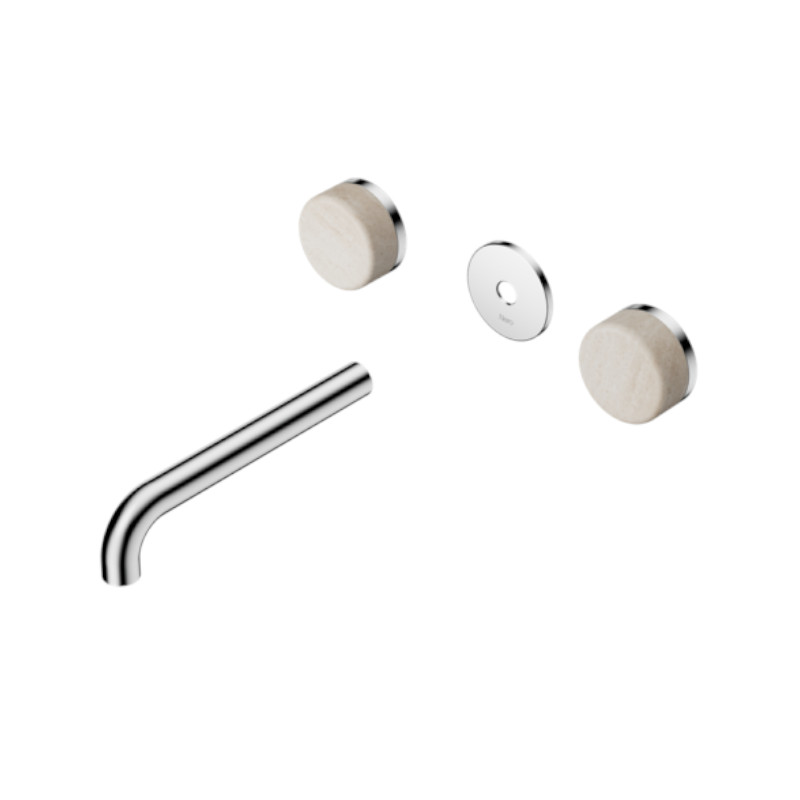 Nero Serenity Wall Basin Set 220mm Rome Travertine Handle Trim Kit Only CH