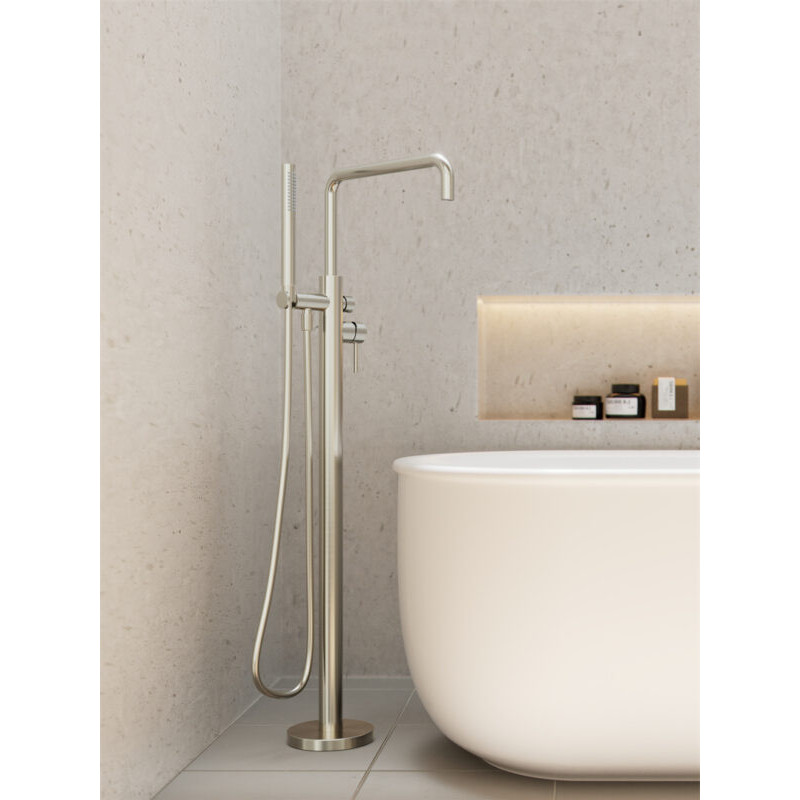 Nero Zen Freestanding Bath Mixer With PVC Shower Hose BN1