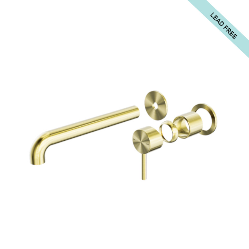 Nero Zen Wall Basin Mixer Separate Back Plate 185mm Spout Trim Kits Only BG