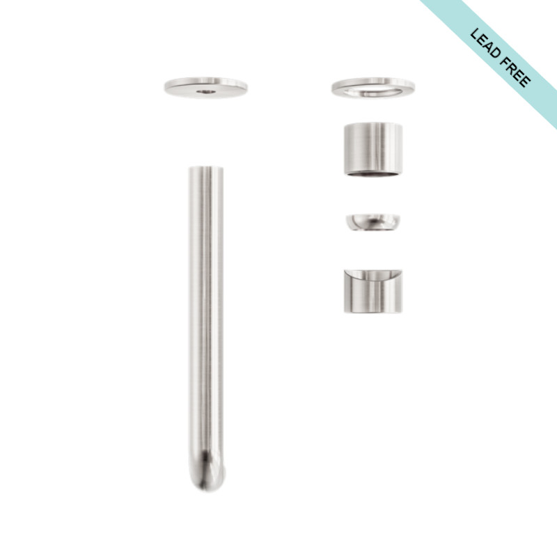 Nero Zen Wall Basin Mixer Separate Back Plate 185mm Spout Trim Kits Only BN1