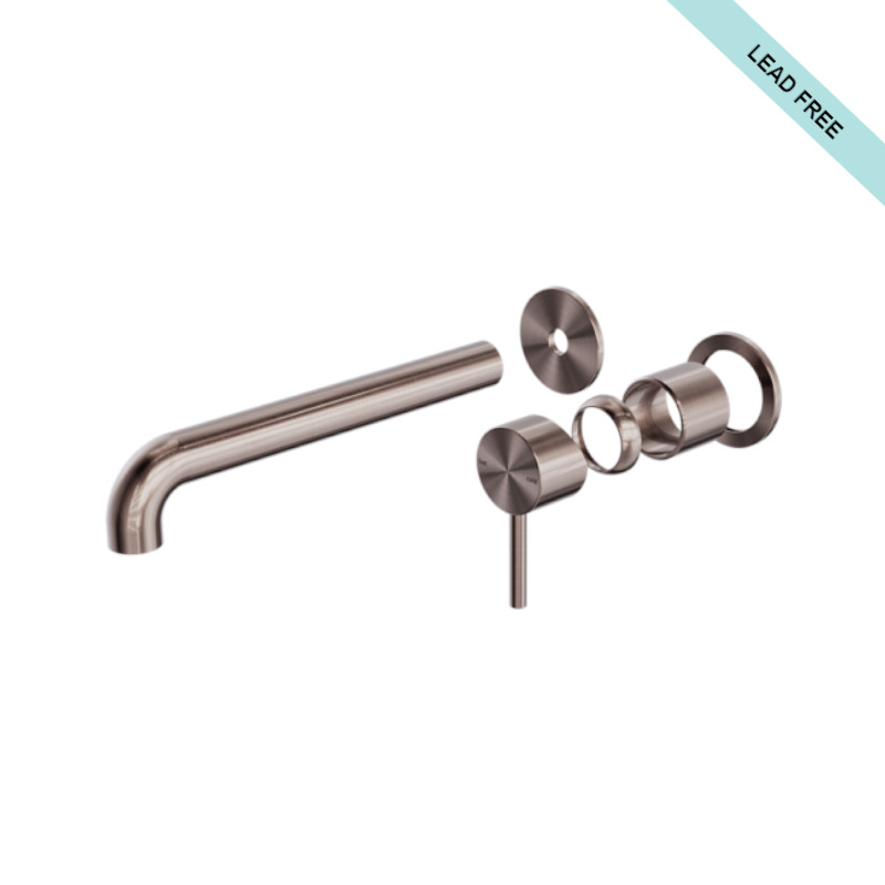 Nero Zen Wall Basin Mixer Separate Back Plate 185mm Spout Trim Kits Only BZ