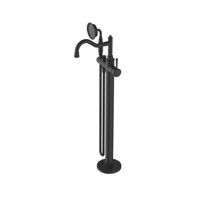 Modern National Montpellier Freestanding Bath Mixer with Hand Shower BK